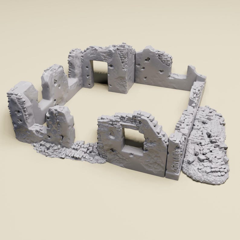 North Africa Ruins 1 -WWII tabletop wargaming desert terrain Bolt Action, Flames of War, Chain of Command | 28mm, 20mm,15mm Scale miniatures imagen 3