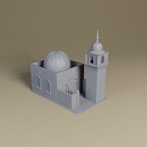 Small Mosque - North Africa - WWII 28mm, 20mm, HO or 15mm miniature wargaming terrain, Modern, Bolt Action, Chain of Command