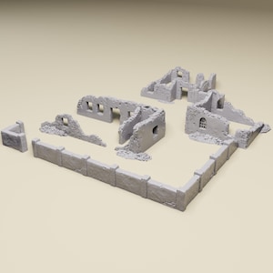 North Africa Ruins Combo WWII tabletop wargaming desert terrain Bolt Action, Flames of War, Chain of Command | 28mm, HO, 20mm, 15mm Scale