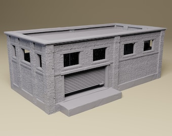Ashfall City Building 3 -  Modern Urban Warehouse Garage for tabletop RPGs, wargaming or Dioramas.