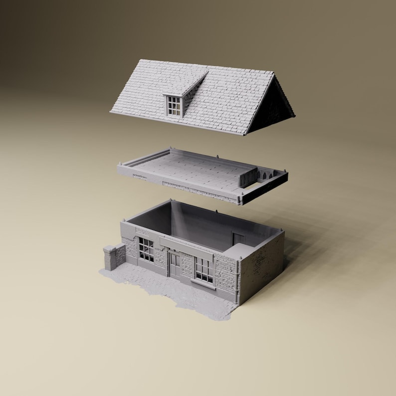 NORMANDIE VILLA 03 FRONT DE MER - 3D PRINT Wargame Terrain