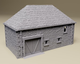 Normandy Overlord Village Barn WWII tabletop wargaming terrain Bolt Action, Flames of War, Chain of Command | 28mm, 20mm, 15mm Scale