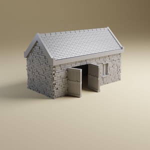 Small Barn | 28mm, 20mm, HO or 15mm Scale | Detailed WWII tabletop wargaming terrain Bolt Action, Flames of War, Dioramas