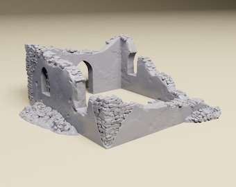 North Africa Ruins 2 -WWII tabletop wargaming desert terrain Bolt Action, Flames of War, Chain of Command | 28mm, 20mm,15mm Scale miniatures