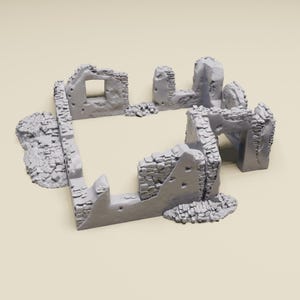 North Africa Ruins 1 -WWII tabletop wargaming desert terrain Bolt Action, Flames of War, Chain of Command | 28mm, 20mm,15mm Scale miniatures imagen 1