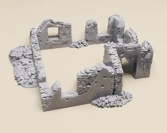 North Africa Ruins 1 -WWII tabletop wargaming desert terrain Bolt Action, Flames of War, Chain of Command | 28mm, 20mm,15mm Scale miniatures