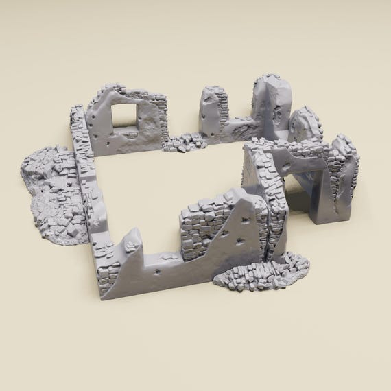 North Africa Ruins 1 -WWII tabletop wargaming desert terrain Bolt Action, Flames of War, Chain of Command | 28mm, 20mm,15mm Scale miniatures