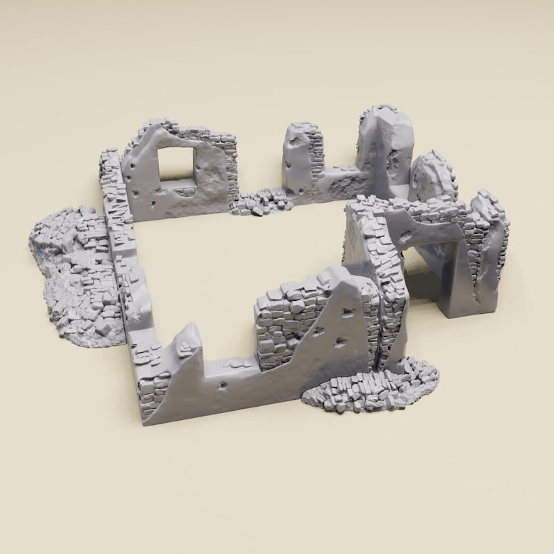 North Africa Ruins 1 -WWII tabletop wargaming desert terrain Bolt Action, Flames of War, Chain of Command | 28mm, 20mm,15mm Scale miniatures imagen 1