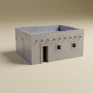 North Africa House 1S - Detailed WWII tabletop wargaming terrain Bolt Action, Flames of War, Chain of Command | 28mm, 20mm, 15mm Scale