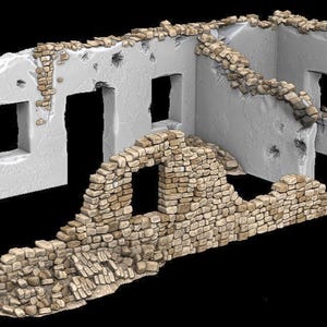 North Africa Ruins 3 -WWII tabletop wargaming desert terrain Bolt Action, Flames of War, Chain of Command | 28mm, 20mm,15mm Scale miniatures zdjęcie 5
