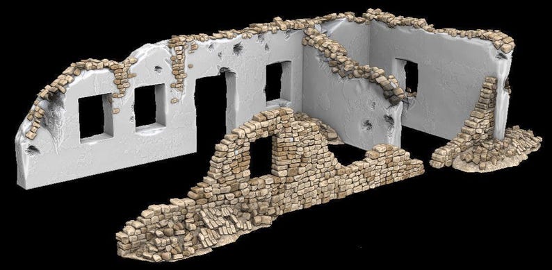 North Africa Ruins 3 -WWII tabletop wargaming desert terrain Bolt Action, Flames of War, Chain of Command | 28mm, 20mm,15mm Scale miniatures zdjęcie 5
