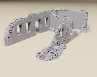 North Africa Ruins 3 -WWII tabletop wargaming desert terrain Bolt Action, Flames of War, Chain of Command | 28mm, 20mm,15mm Scale miniatures