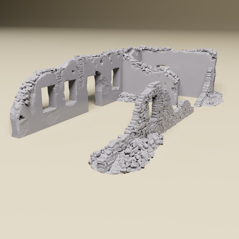North Africa Ruins 3 -WWII tabletop wargaming desert terrain Bolt Action, Flames of War, Chain of Command | 28mm, 20mm,15mm Scale miniatures zdjęcie 1