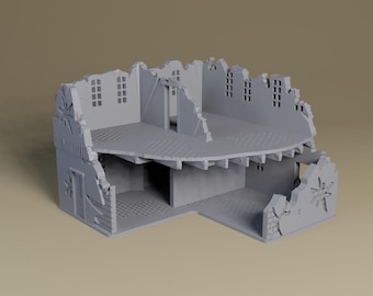 2 Story Rubble Building | Detailed WW2 wargaming terrain for Bolt Action , Chain of Command, Flames of War 28mm, 20mm, HO, or 15mm