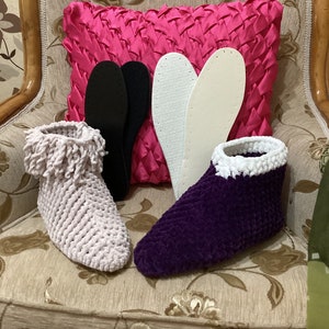 10 pairs thick felt wool insoles for crochet slippers ready with holes, crochet insoles for slippers, Christmas gift DIY, last minute gifts