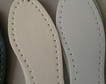 10 pairs insoles for DIY slippers, 2 layer with holes for shoes and insoles, crochet soles, crochet insoles, felt  soles with holes US4-12
