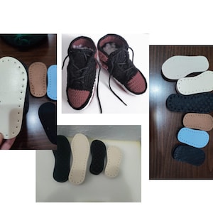 Mens Shoe Soles for Crochet Shoes, Dark Grey Soles for Slippers, Soles for Crochet Handmade Shoes for Men