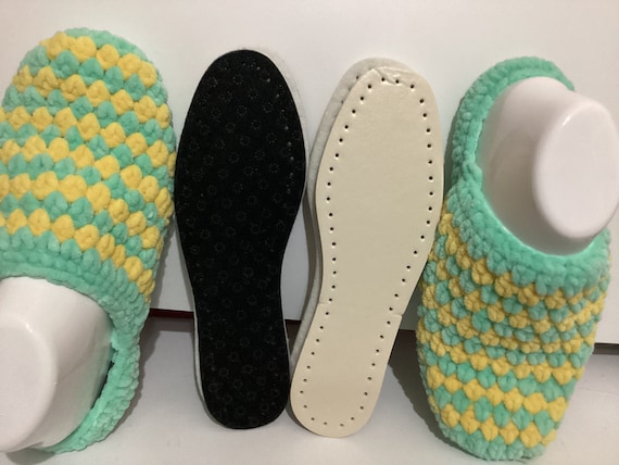 10 Crochet Soles for DIY Slippers, Soles With Holes for DIY Shoes and  Insoles, Crochet Soles, Crochet Insoles, Felt Soles With Holes US4-12 - Etsy
