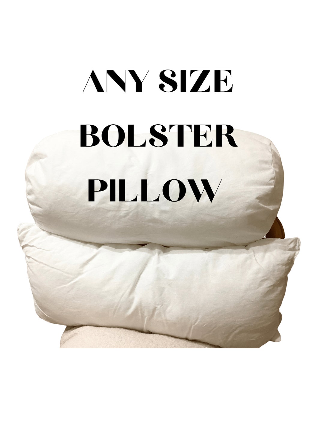 Any Size Bolster Insert, Long Pillow Inserts, Customizable Size Insert