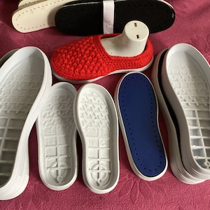 Rubber soles DIY slippers, soles with holes for DIY shoes, crochet soles outdoor, Rubber soles with insole outdoor rubber soles, shoe soles