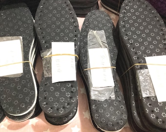 Black Crochet Slipper Soles, Non-Slip DIY Shoe Insoles US4-12