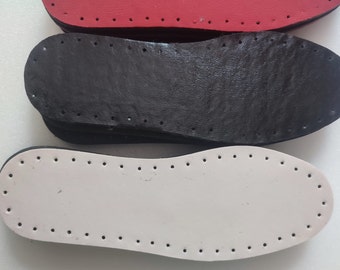 10 pairs wide Felt soles for crocheting 3-layer for crocheting for slippers / hut shoes. Pre-punched holes  faux leather sole for wide feet
