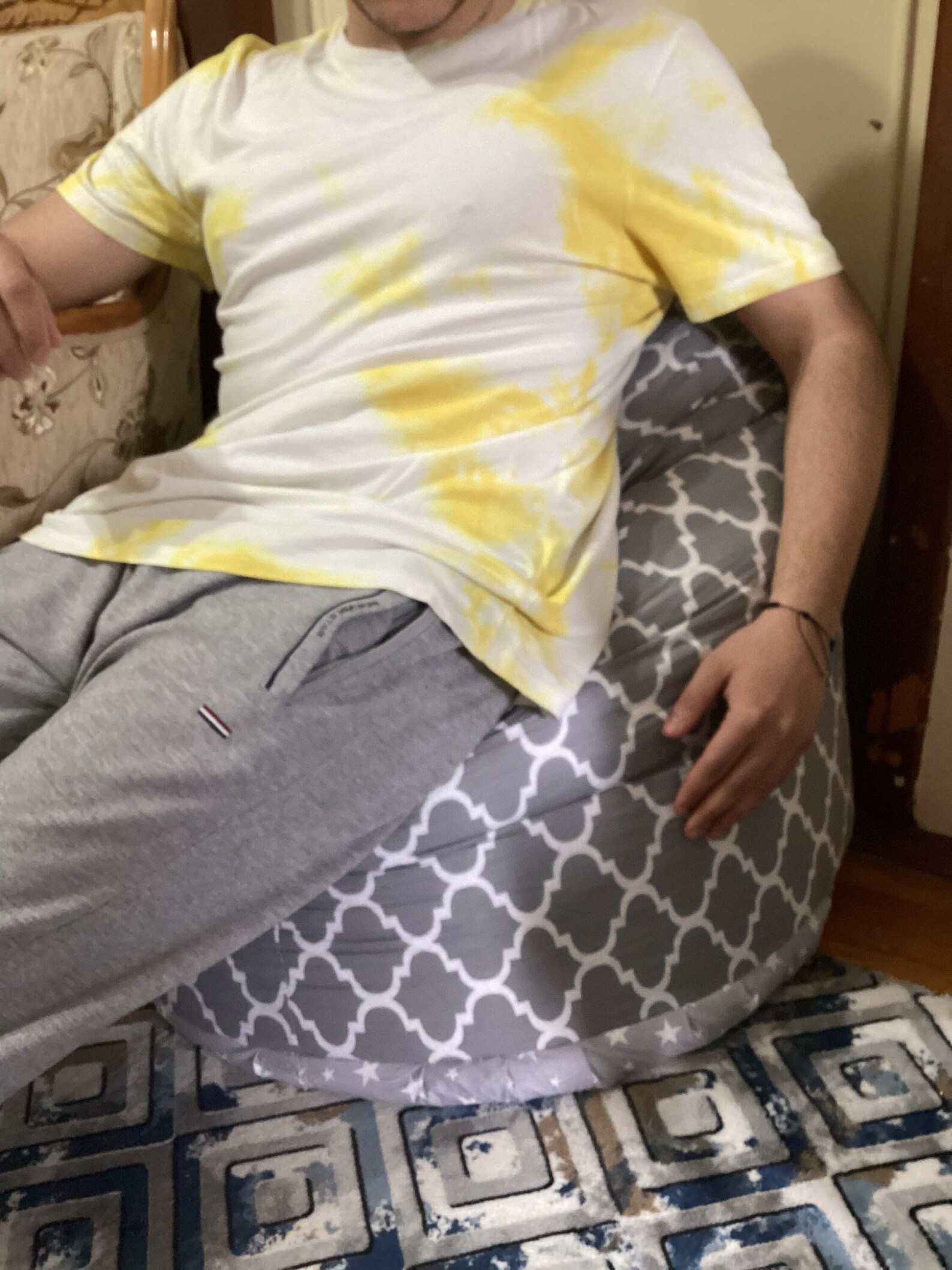 Large Bean Bag. Handmade Bean Bag With Styrofoam Beads Filling, Stuffed Bean Bag, Big Bean Bag