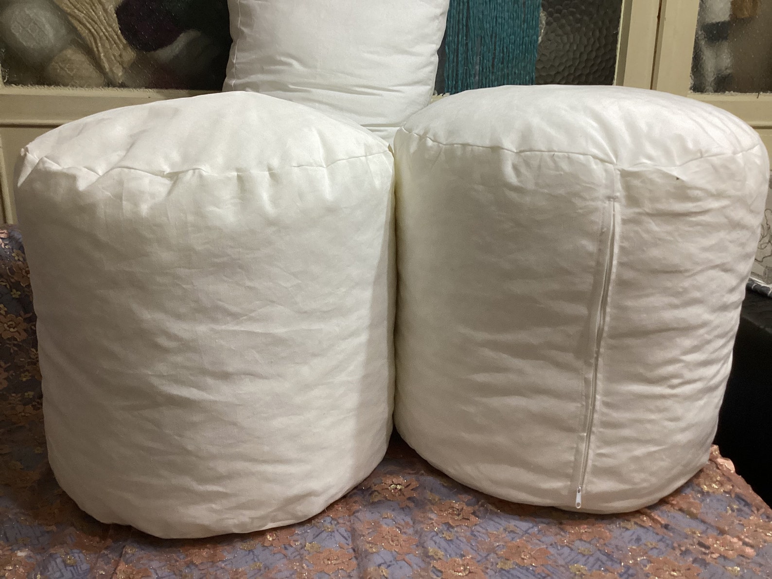 Round Pouf Insert, Moroccan Pouf Filler, Moroccan Footstool Insert