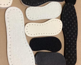 10 pairs thick felt wool insoles for crochet slippers ready with holes, crochet insoles for slippers, Christmas gift DIY, last minute gifts