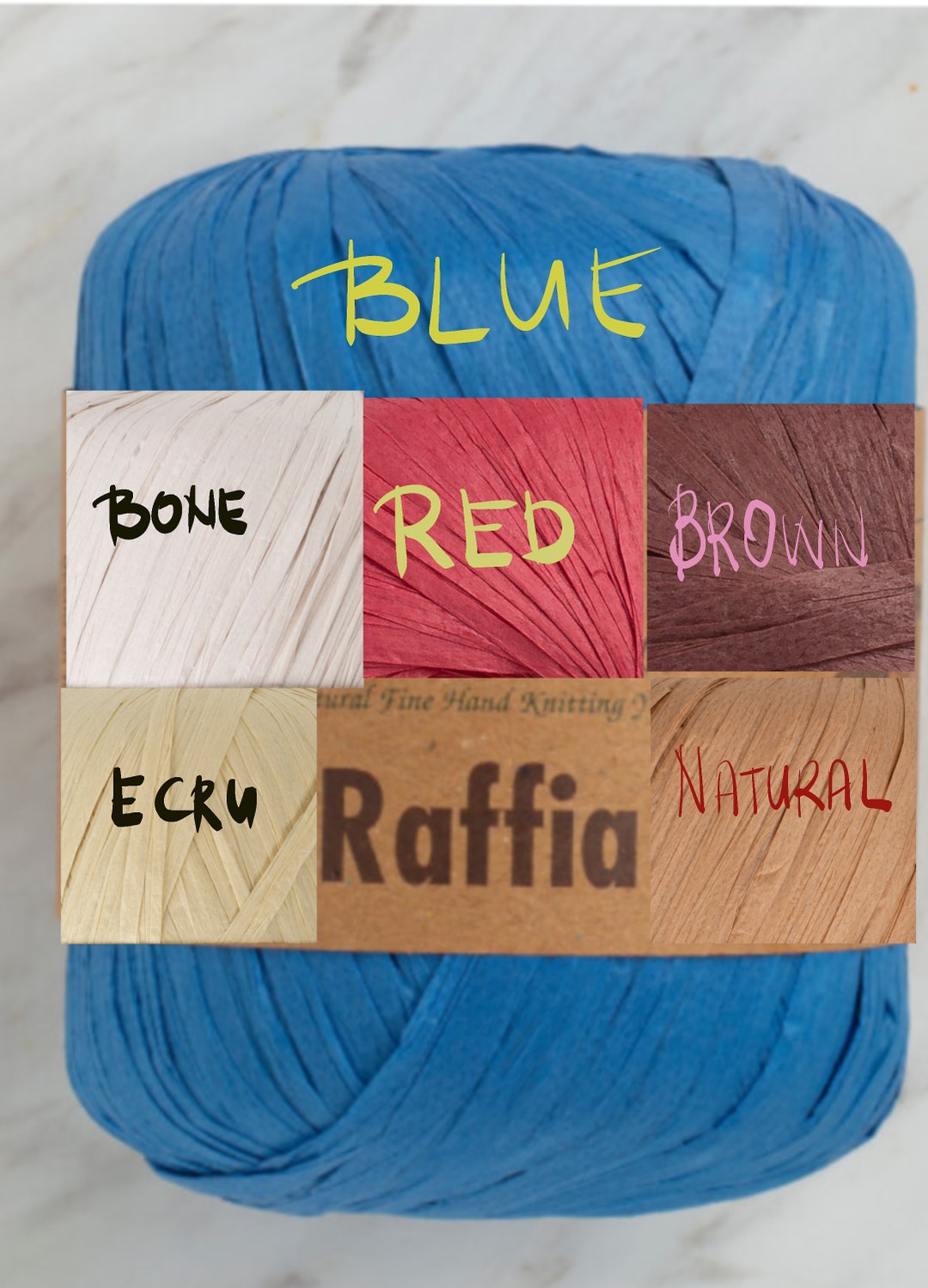 3pcs Solid Color Raffia Yarn