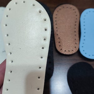 10 pairs Baby Crochet soles for slippers / soles with holes for baby shoes / thick crochet soles / crochet insoles with holes, Filzsohlen