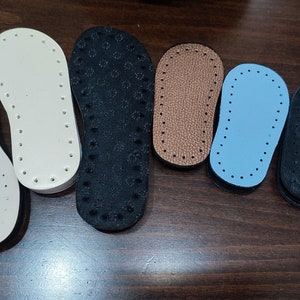 10 pairs Baby Crochet soles for slippers / soles with holes for baby shoes / thick crochet soles / crochet insoles with holes, Filzsohlen