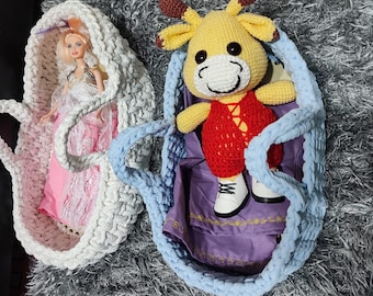 Christmas gift doll basket for girls, nursery Basket gift girl birthday, Doll bassinet, toys basket, Reborn doll basket gift playroom