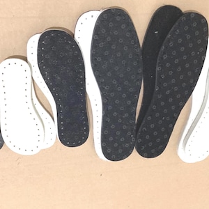 5 Pairs Wool Crochet soles for slippers / thick soles with holes for DIY shoes / insoles with holes for crochet  / crochet insoles / US4-12