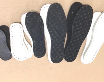 5 pares de solas de crochê de lã para pantufas com furos, palmilhas para sapatos DIY (tamanhos EUA 4-12)