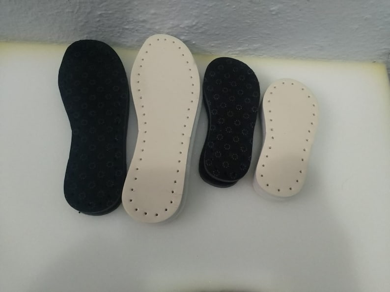 2 pairs Crochet soles for DIY slippers, soles with holes for DIY shoes any size, crochet soles, crochet insoles, wool soles with holes image 7