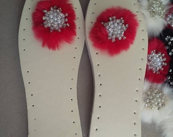 Conjunto de solas de crochê para pantufas de interior DIY, solas com furos para sapatos DIY, solas de crochê, palmilhas de crochê, solas com acessório US4-US12