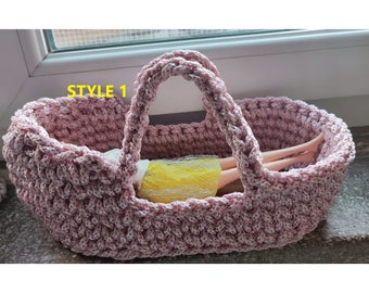 Doll cradle,Doll cradle with bedding, Doll Basket, Crochet doll cradle, Doll crib, Doll bassinet, Gift for girl, play bed for doll,