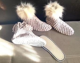 Outdoor crochet soles with insoles DIY craft supply,  soles with holes for crafty mama shoe making crochet DIY winter shoes DIY indoor shoes
