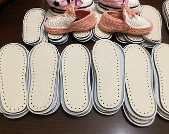 Outdoor crochet soles with insoles, crochet soles DIY,  soles with holes 1 pair outsole plus insole set, kit sole with crochet pdf pattern