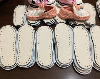 Outdoor crochet soles with insoles, crochet soles DIY,  soles with holes