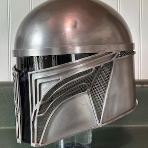 Steel Metal Mandalorian Helmet