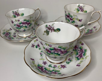 Royal Albert Sweet Violet, Purple, Floral, Teacup and Saucer, Set