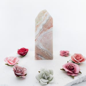 Large Pink Agate Tower