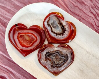 Intaglio del cristallo del cuore di corniola druzy