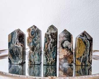 Ocean Jasper Tower / Blue / Yellow / Brown / Grey / Druzy