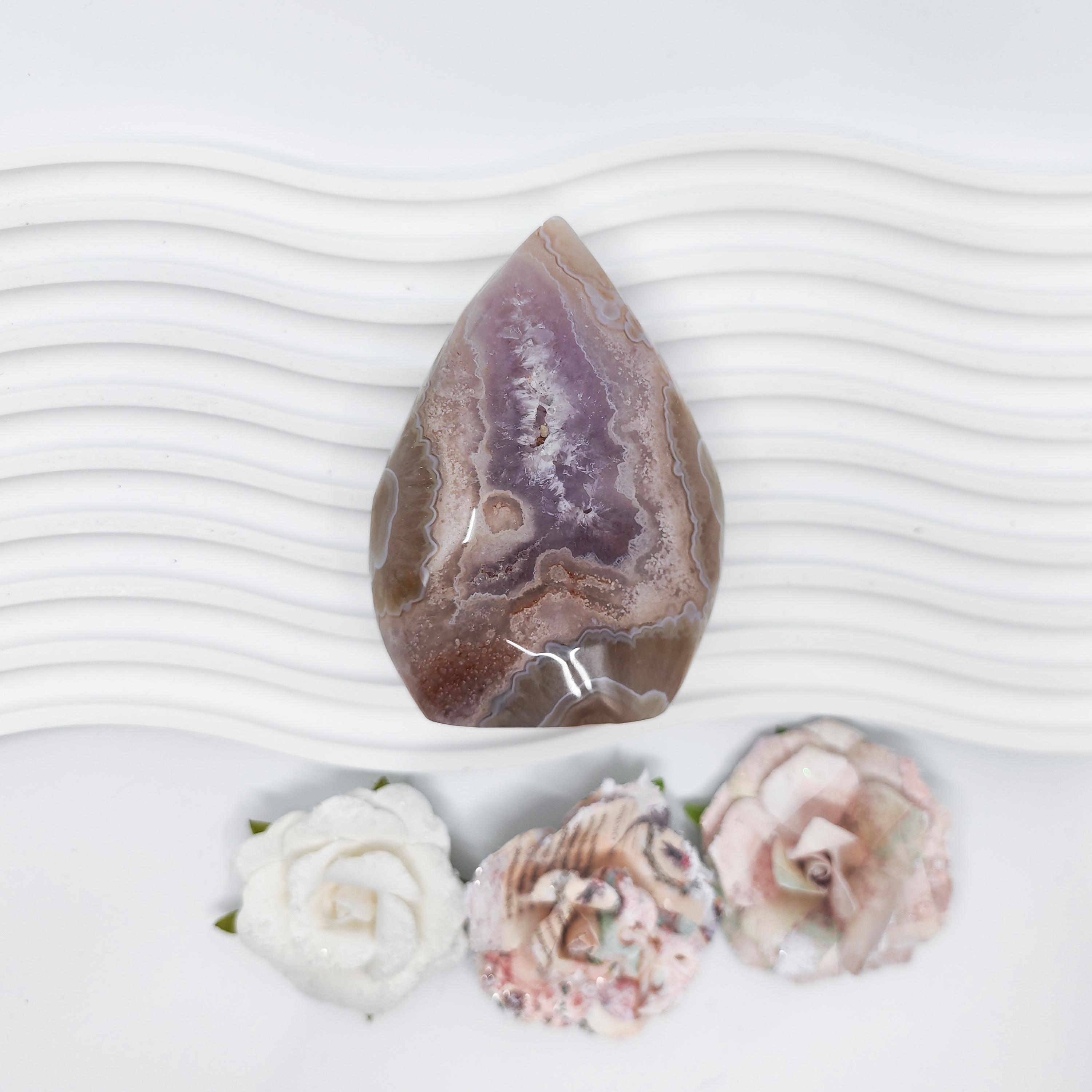 アメジスト フラワーアゲート フリーフォーム フレイム クリスタル