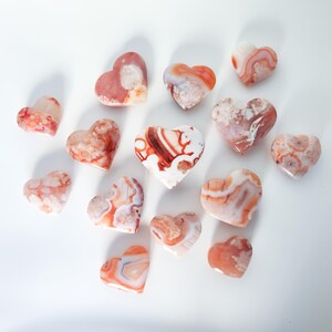 Karneol rosa Blume Achat Herz Kristall schnitzen