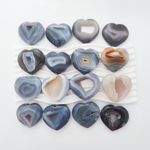 Druzy Agate Heart Crystal Carving