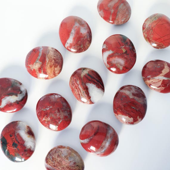 Red Jasper in Quartz Palm Stone